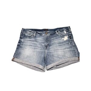 Silver Jeans Womens Denim Shorts Distressed‎ Cuffed Rolled Hem 22W